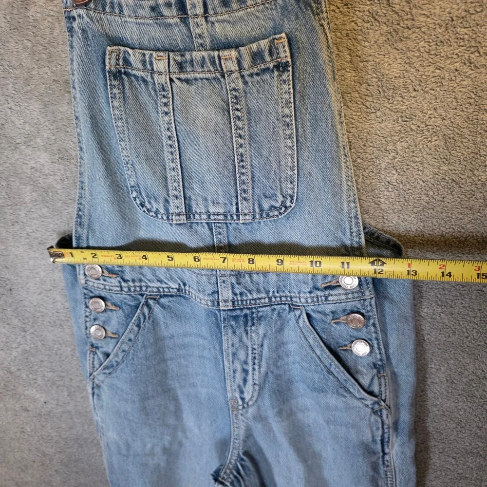 GAP Denim Kids Girls Size Large 10 Light Wash Cotton Straight Leg Overalls